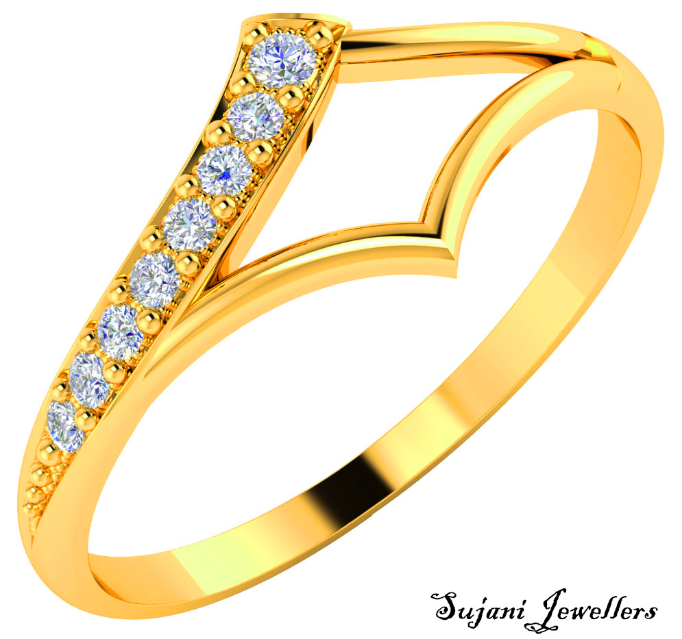 Buy Latest Ad Stone Gold Look Modern Ring Designs for Female